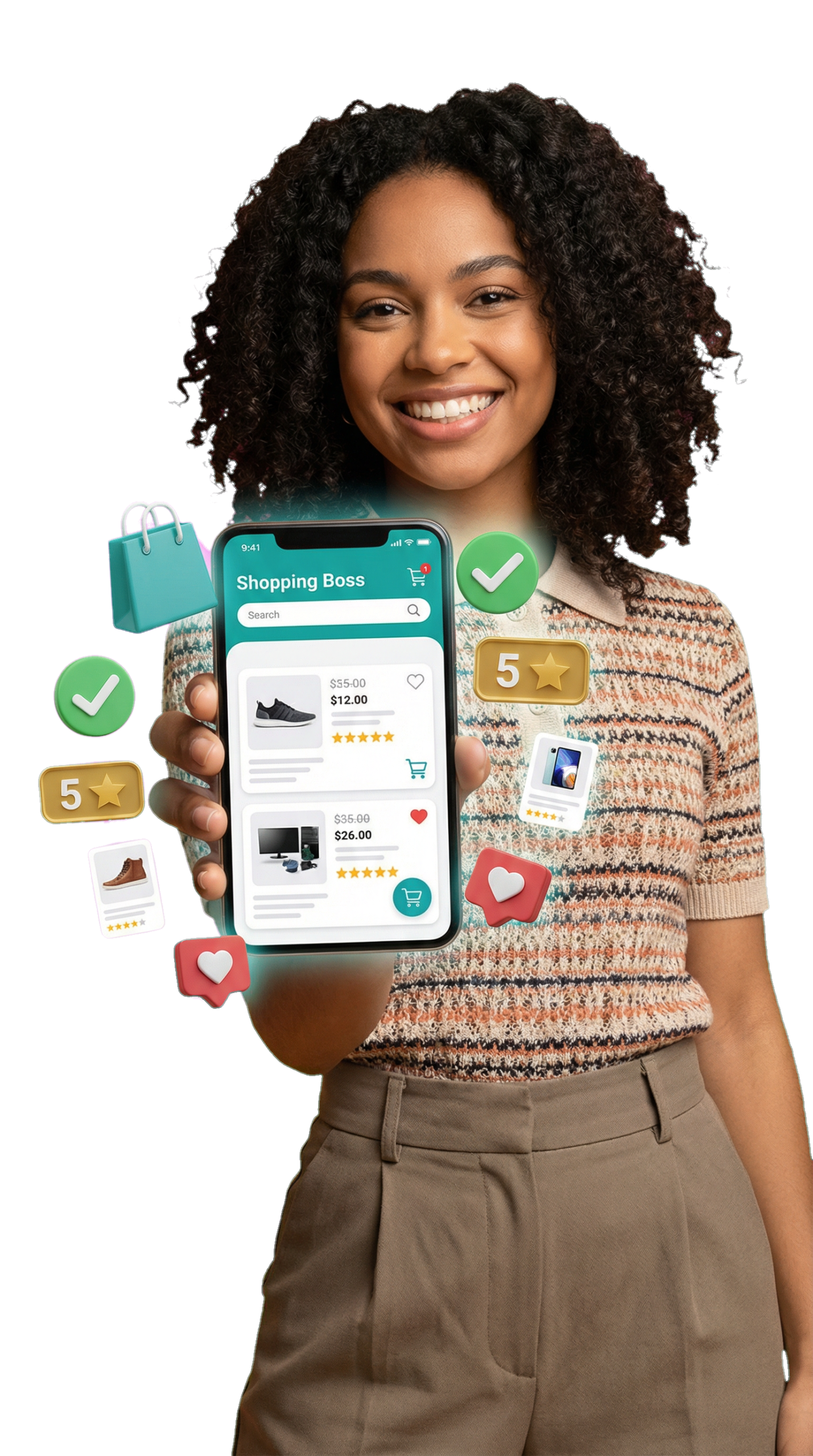 Woman shopping on phone