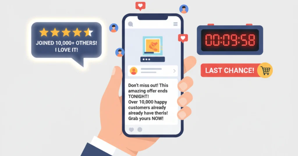 captions as social proof