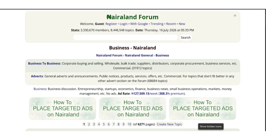 how to promote your online business using Nairaland